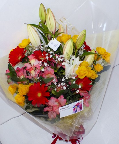 2019-1-23花キューピット御祝花束