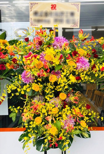 2019-9-27開店御祝スタンド花2段-2