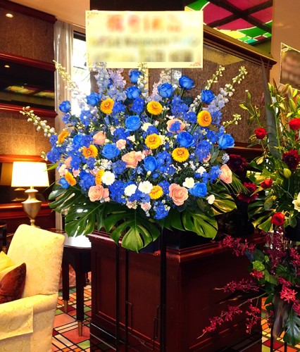 2021-5-26花キューピット御祝スタンド花1段-2